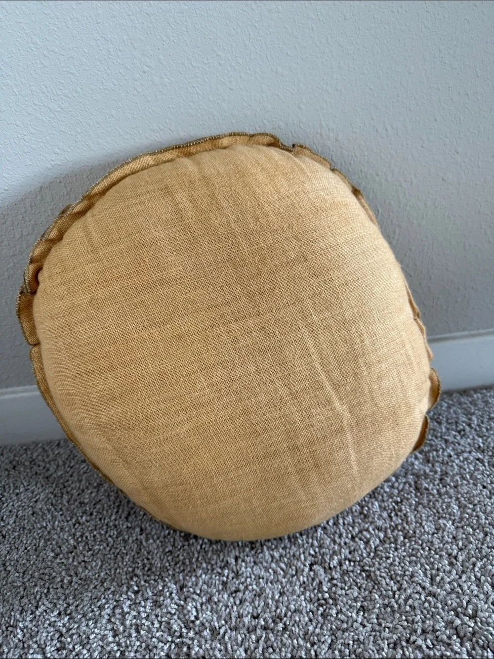 Lulu and Georgia Arlo Yellow Round Accent Pillow 14” Dia